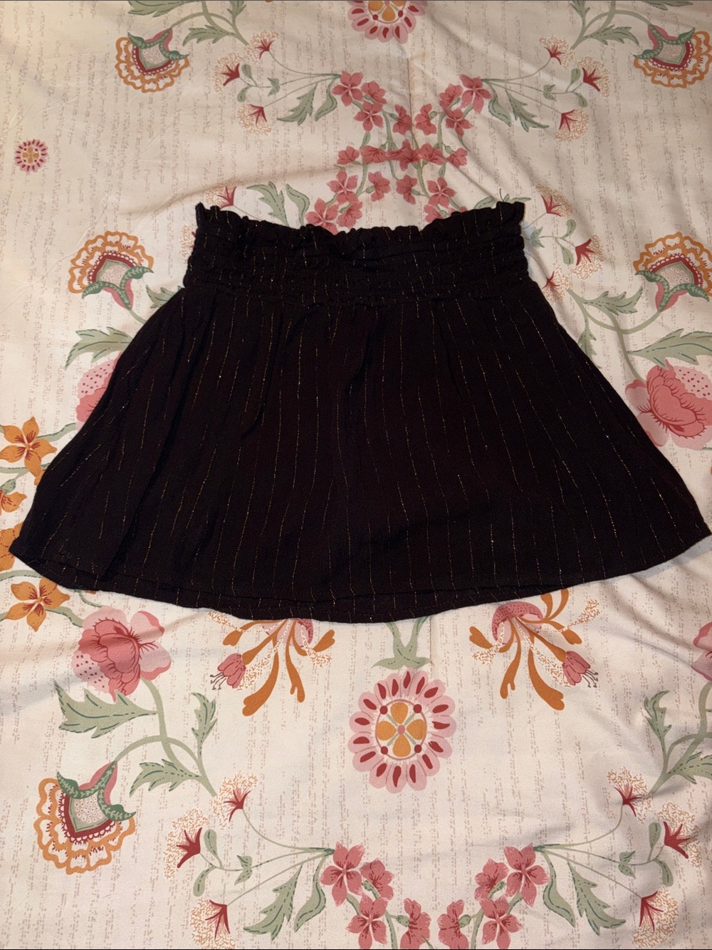 wonder nation Black Skort with Gold Pinstripe Detail